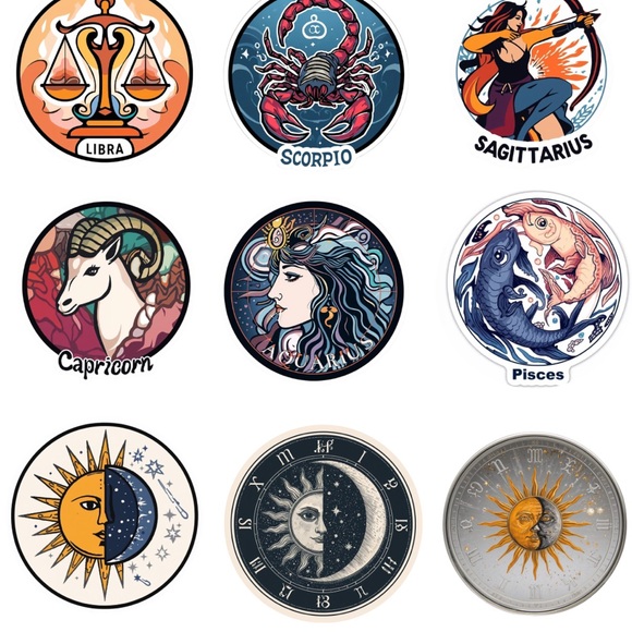 Zodiac Sign Sticker Set - Multicolor - Picture 2 of 2
